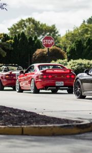 Preview wallpaper car, cars, red, parking