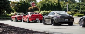 Preview wallpaper car, cars, red, parking