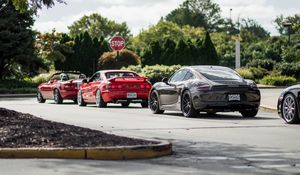 Preview wallpaper car, cars, red, parking