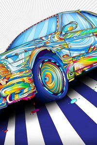 Preview wallpaper car, colorful, graphic