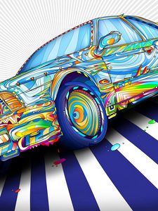 Preview wallpaper car, colorful, graphic