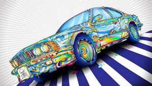 Preview wallpaper car, colorful, graphic