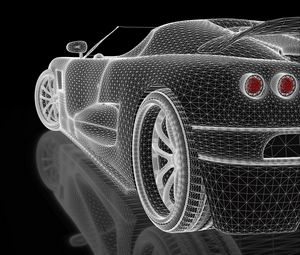 Preview wallpaper car, concept, three-dimensional, grid