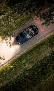 Preview wallpaper car, convertible, aerial view, road