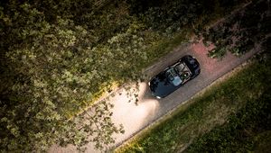 Preview wallpaper car, convertible, aerial view, road