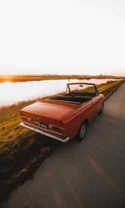 Preview wallpaper car, convertible, red, old, retro