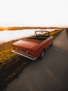 Preview wallpaper car, convertible, red, old, retro