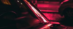 Preview wallpaper car, dark, night, lights, neon