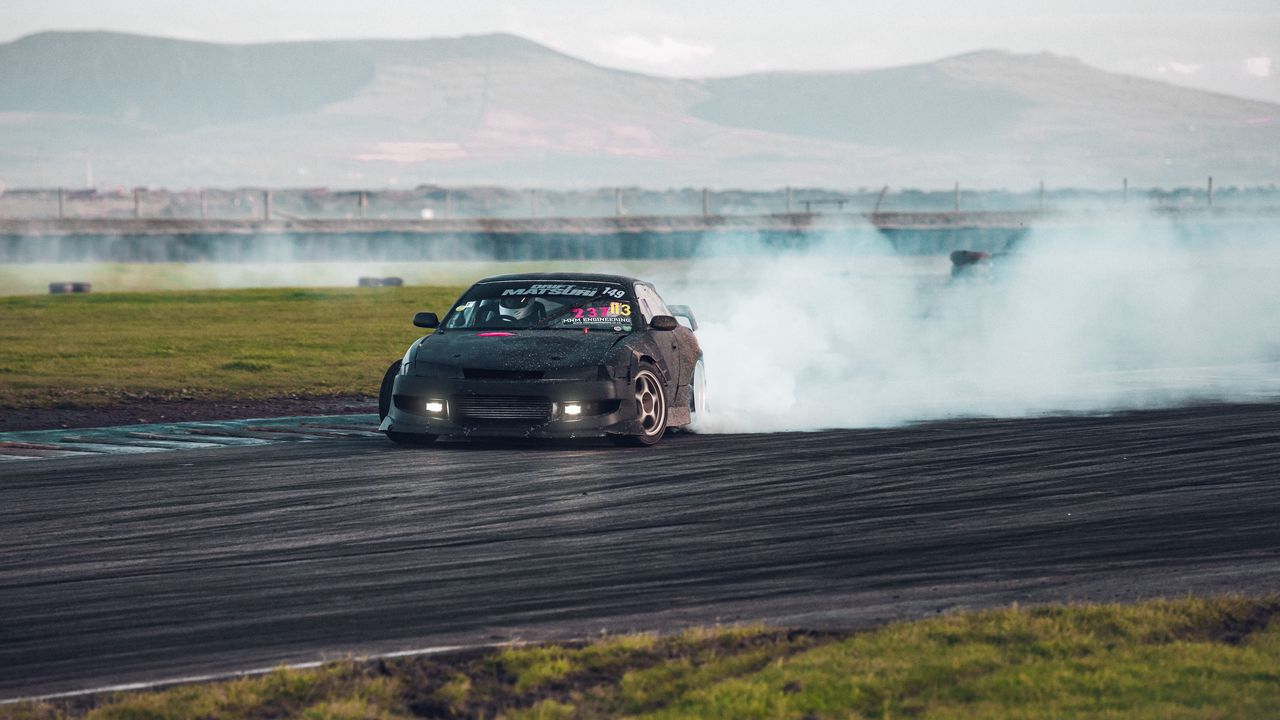 Wallpaper car, drift, smoke, extreme