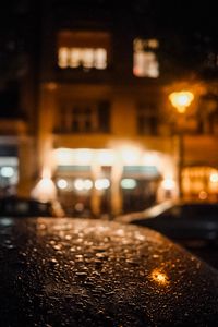 Preview wallpaper car, drops, rain, blur, lantern