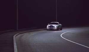 Preview wallpaper car, flashlight, road, night