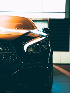 Preview wallpaper car, front view, headlight, glare