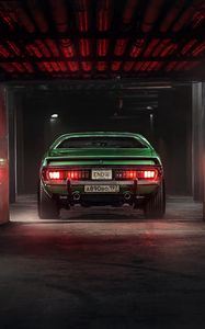 Preview wallpaper car, garage, tuning, green, rear view