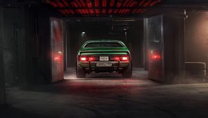 Preview wallpaper car, garage, tuning, green, rear view