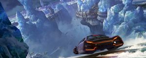 Preview wallpaper car, glaciers, sci-fi, speed