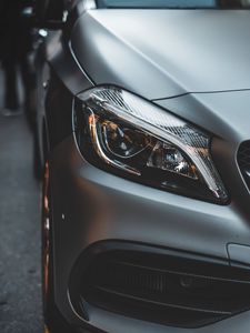 Preview wallpaper car, gray, headlight