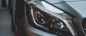 Preview wallpaper car, gray, headlight