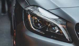 Preview wallpaper car, gray, headlight