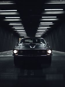 Preview wallpaper car, gray, old, retro, front view