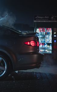 Preview wallpaper car, gray, taillight, backlight, night