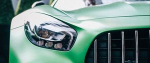 Preview wallpaper car, green, sports car, supercar, front view