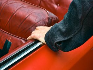 Preview wallpaper car, hand, seat, red