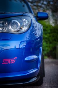Preview wallpaper car, headlight, blue