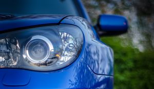 Preview wallpaper car, headlight, blue