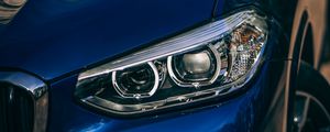 Preview wallpaper car, headlight, blue, front view