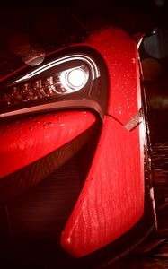 Preview wallpaper car, headlight, drops, rain, art