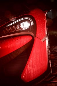 Preview wallpaper car, headlight, drops, rain, art