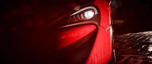Preview wallpaper car, headlight, drops, rain, art