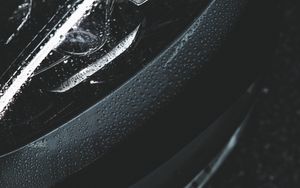 Preview wallpaper car, headlight, drops, wet