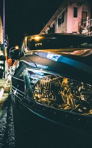 Preview wallpaper car, headlight, evening