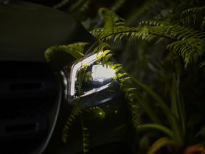 Preview wallpaper car, headlight, fern, light, night