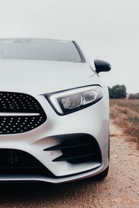 Preview wallpaper car, headlight, front view, white