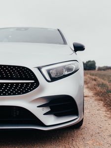 Preview wallpaper car, headlight, front view, white