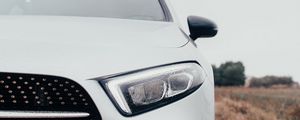 Preview wallpaper car, headlight, front view, white