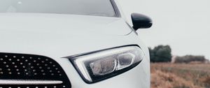Preview wallpaper car, headlight, front view, white