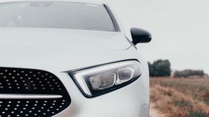 Preview wallpaper car, headlight, front view, white