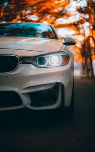 Preview wallpaper car, headlight, front view, glass