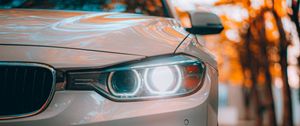 Preview wallpaper car, headlight, front view, glass