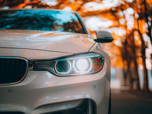 Preview wallpaper car, headlight, front view, glass