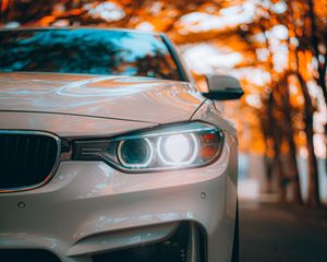 Preview wallpaper car, headlight, front view, glass