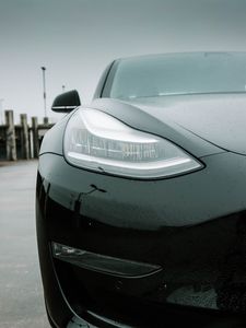 Preview wallpaper car, headlight, front view, black