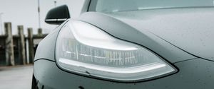 Preview wallpaper car, headlight, front view, black