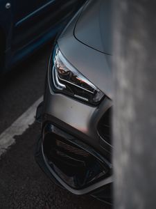 Preview wallpaper car, headlight, gray, bumper