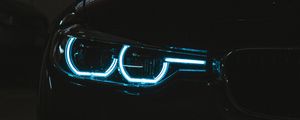 Preview wallpaper car, headlight, light, black, dark