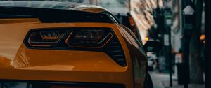 Preview wallpaper car, headlight, rear view, orange