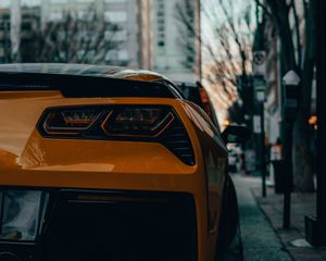 Preview wallpaper car, headlight, rear view, orange